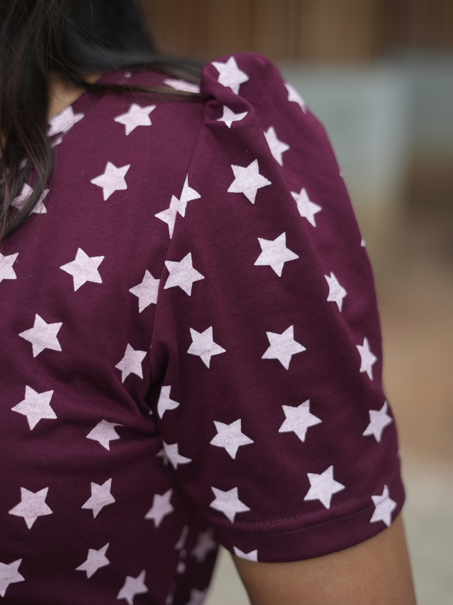 Star  | Zipless Maternity Maxi | Calf Length | Puff Sleeve