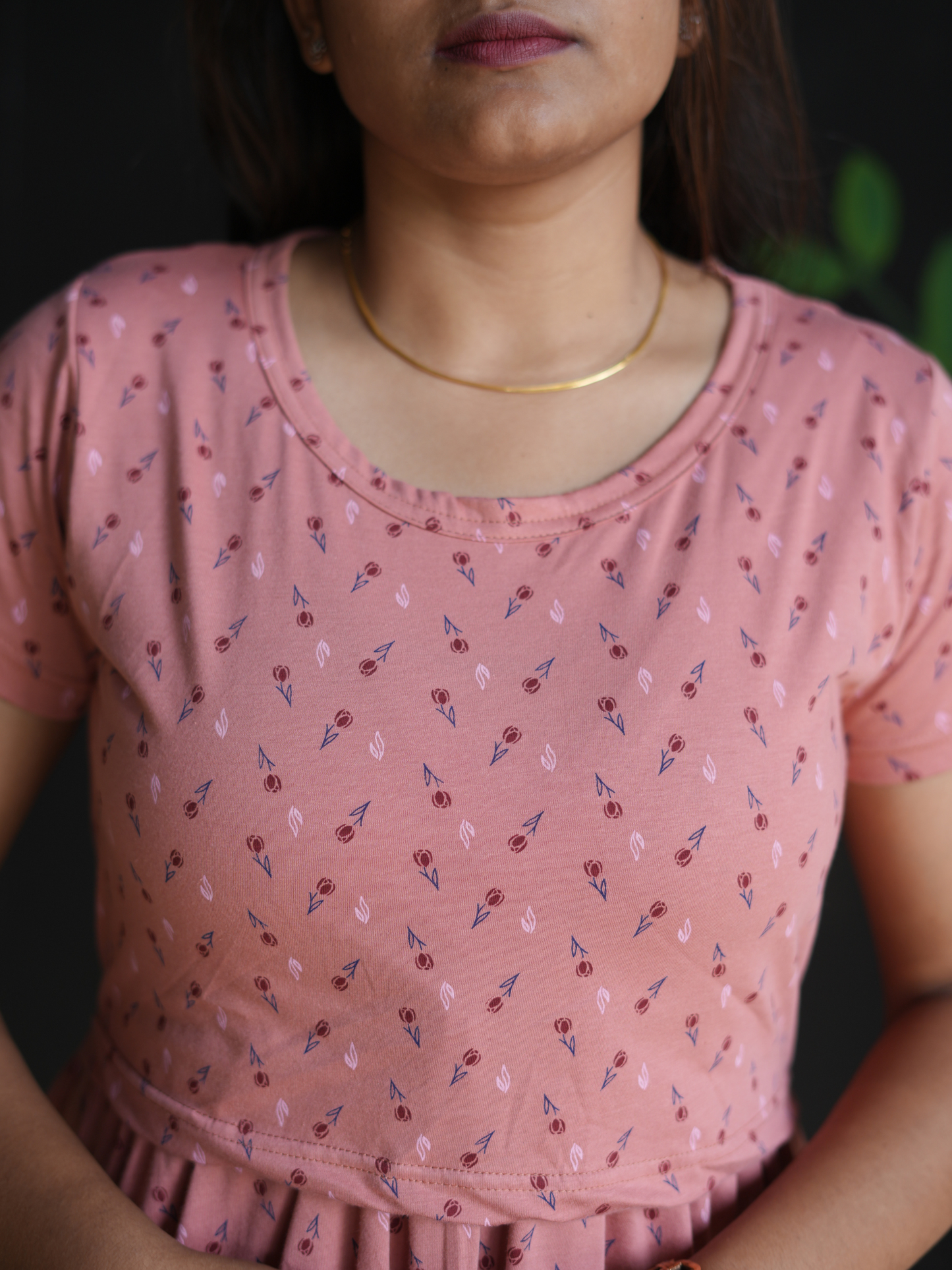 Peach Tulip | Zipless Maternity Maxi | Full Length