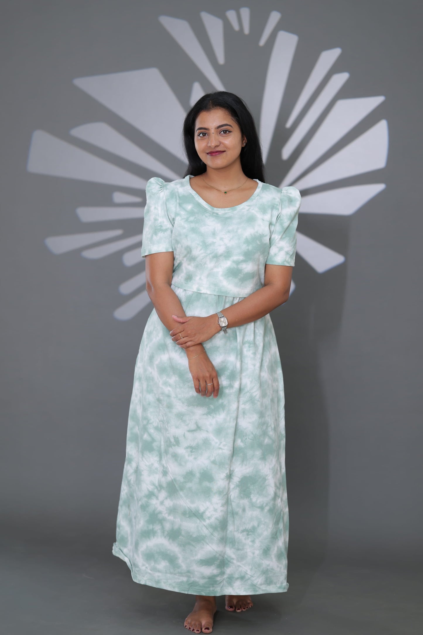 Teal Tie and Dye | Zipless Maternity Maxi | Full Length
