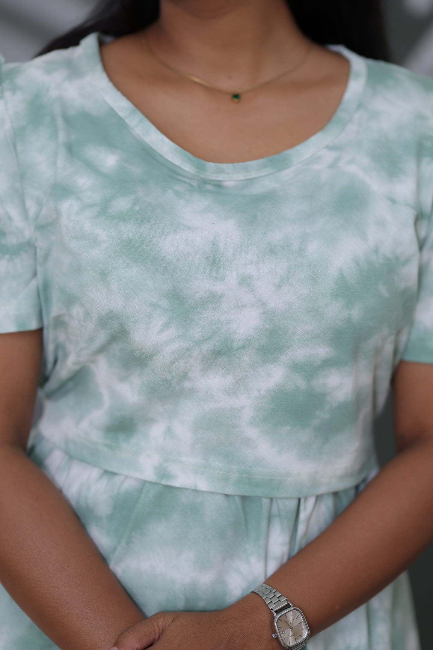 Teal Tie and Dye | Zipless Maternity Maxi | Full Length