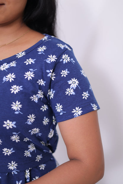 Blue Blossom | ZIPLESS Maternity MAXI | CALF LENGTH