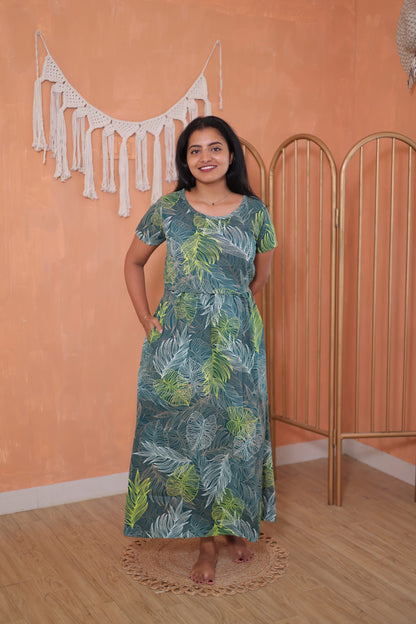 Tropical Garden | Zipless Maternity Maxi | Full Length