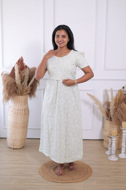 Chamomile Flower | ZIPLESS MATERNITY MAXI | CALF LENGTH
