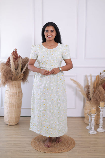 Chamomile Flower | ZIPLESS MATERNITY MAXI | CALF LENGTH