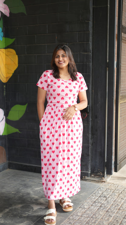 Heart maxi  | ZIPLESS MATERNITY MAXI | FULL LENGTH