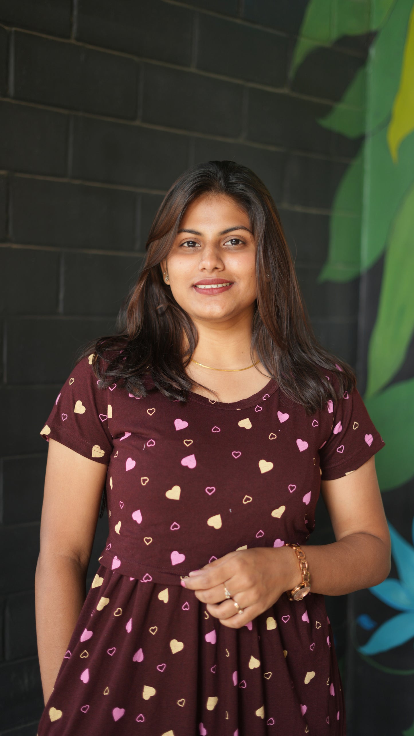 Maroon Heart | Zipless Maternity Maxi | Full Length