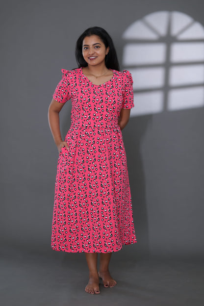 Ethereal Petals | Zipless Maternity Maxi | Calf Length