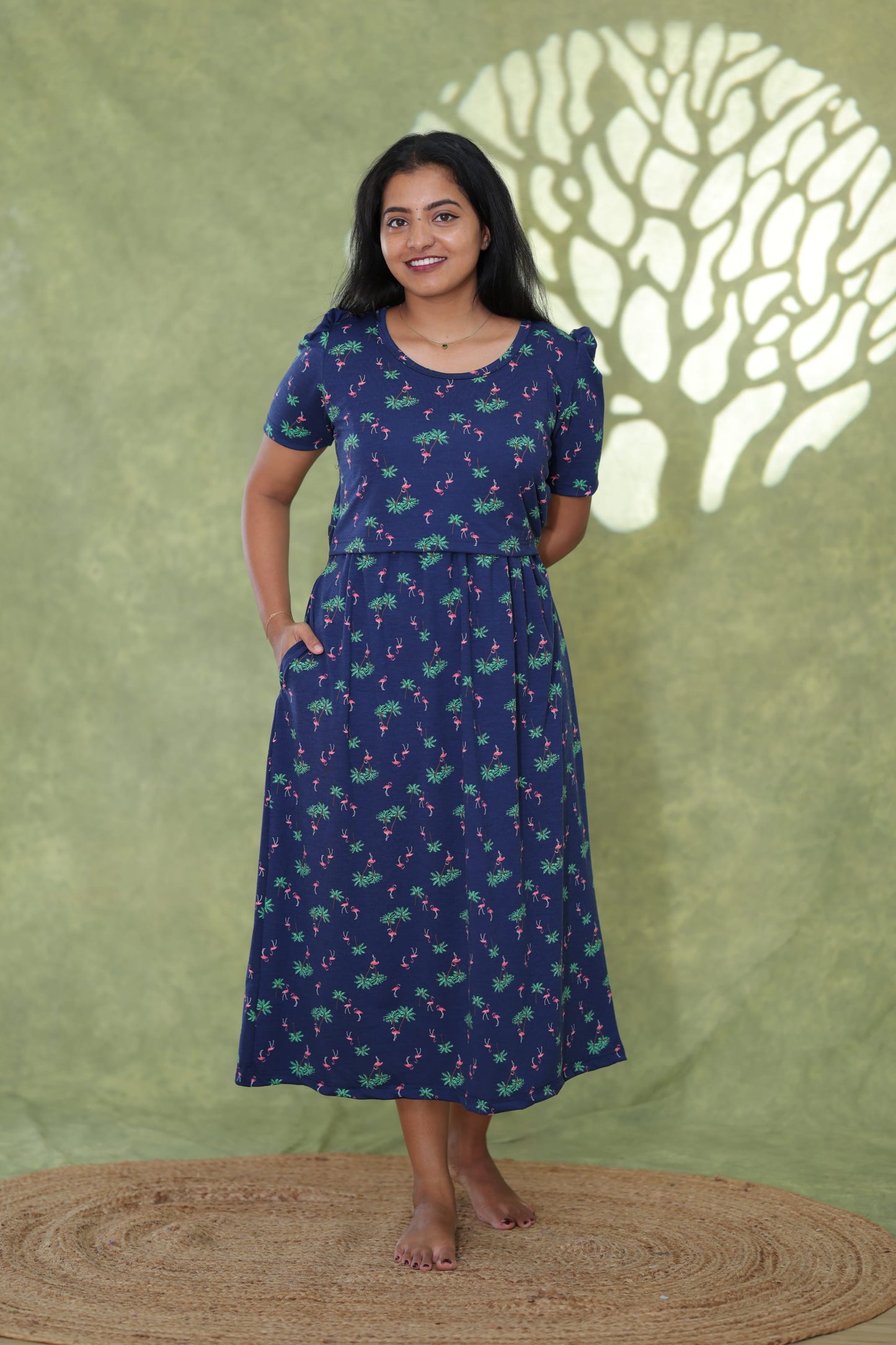Floral Lace Blossom | Zipless Maternity Maxi | Calf Length