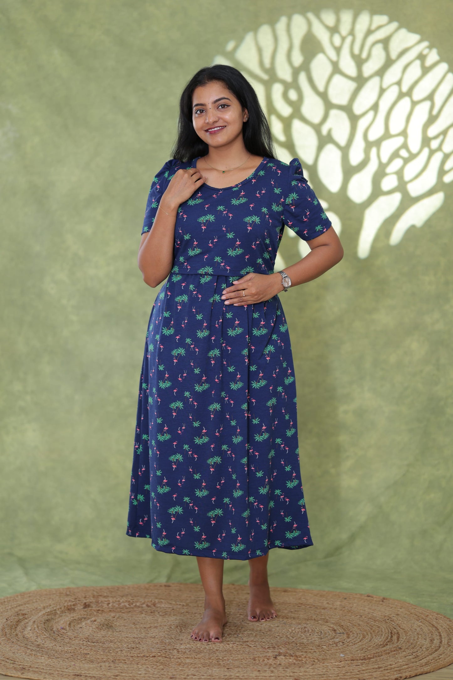 Floral Lace Blossom | Zipless Maternity Maxi | Calf Length