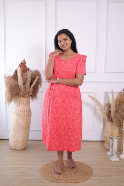 Strawberry | Zipless Maternity  Maxi | Calf Length