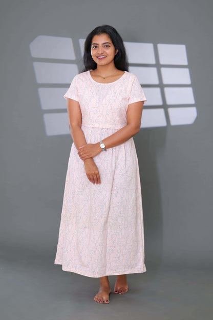 Pink Bunny | Zipless Maternity Maxi |Full Length