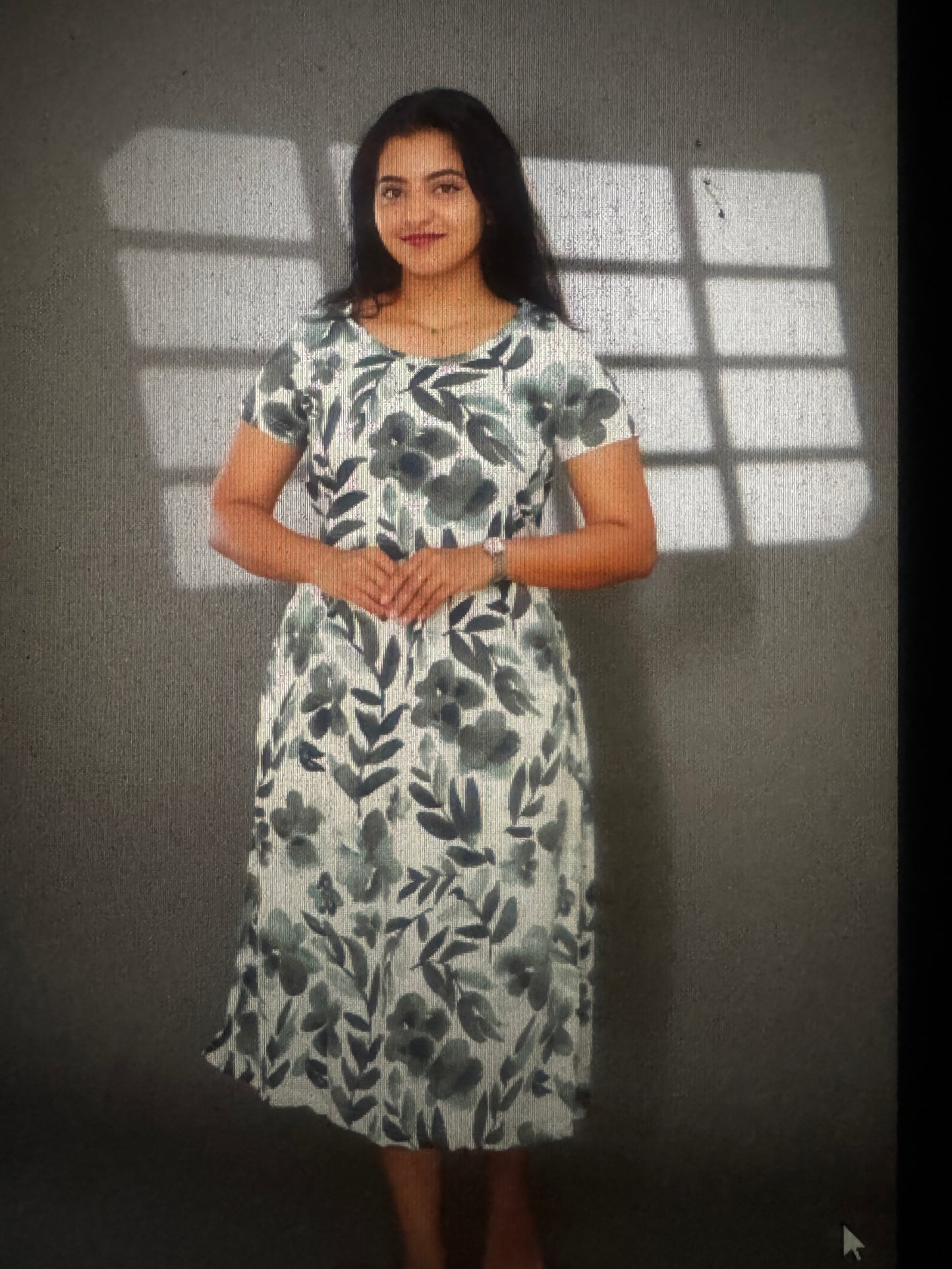 Greeny Grey | Zipless Maternity Maxi |Calf Length