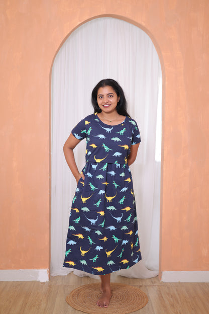 Lavender Micky | Zipless Maternity  Wear | Calf Length
