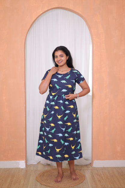 Lavender Micky | Zipless Maternity  Wear | Calf Length