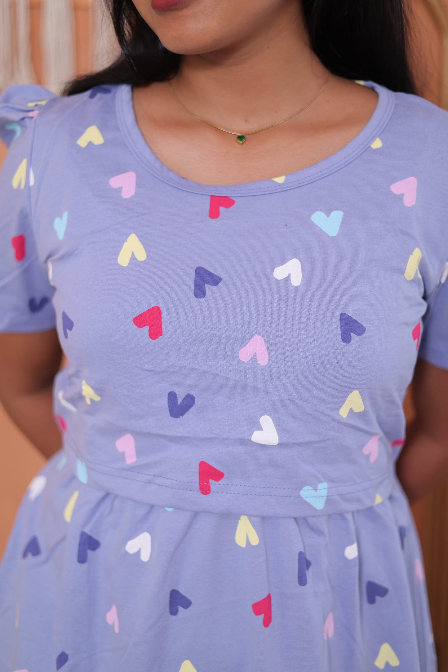 Little Hearts |  Zipless Maternity Maxi | Calf Length
