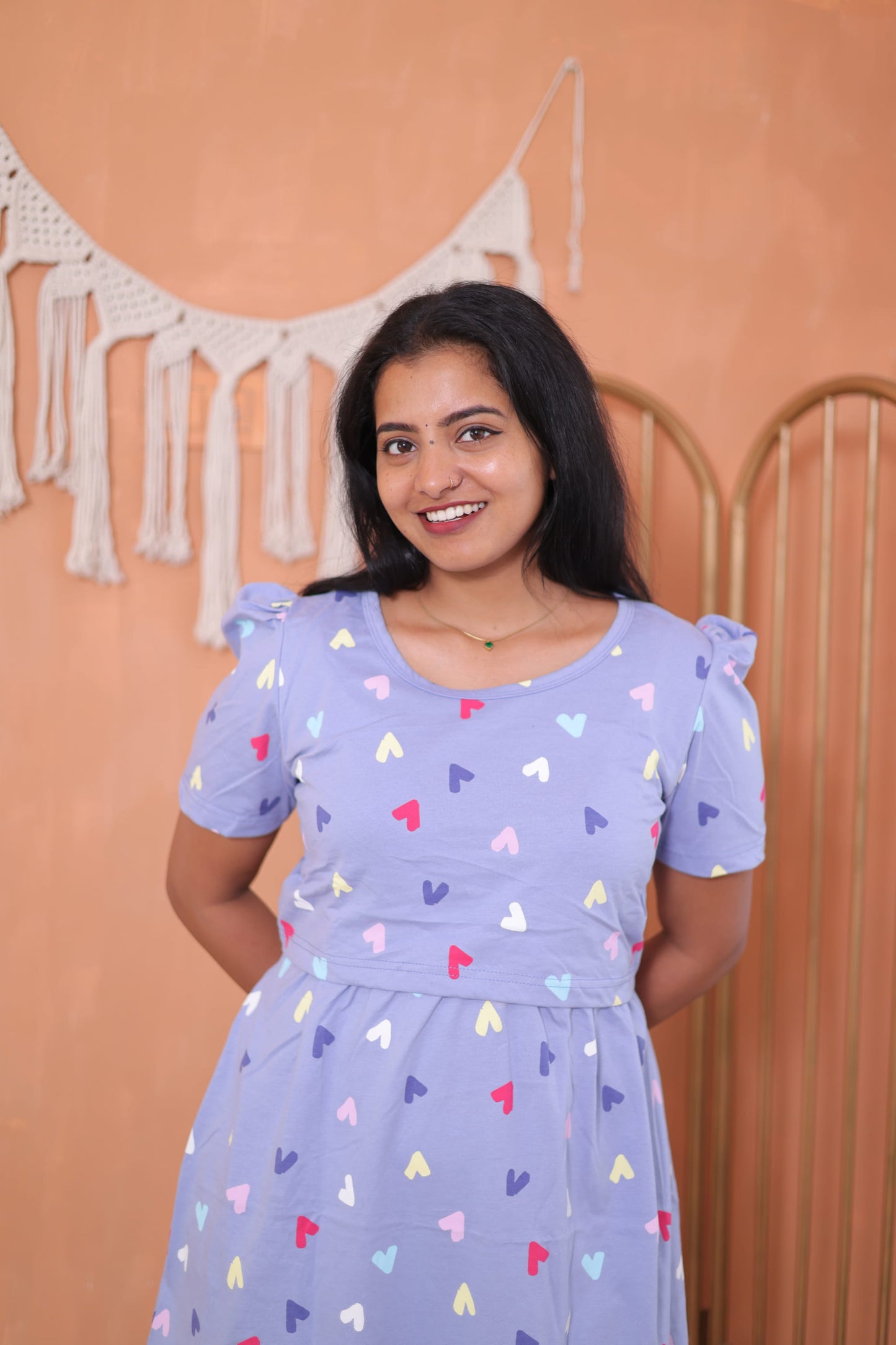Little Hearts |  Zipless Maternity Maxi | Calf Length