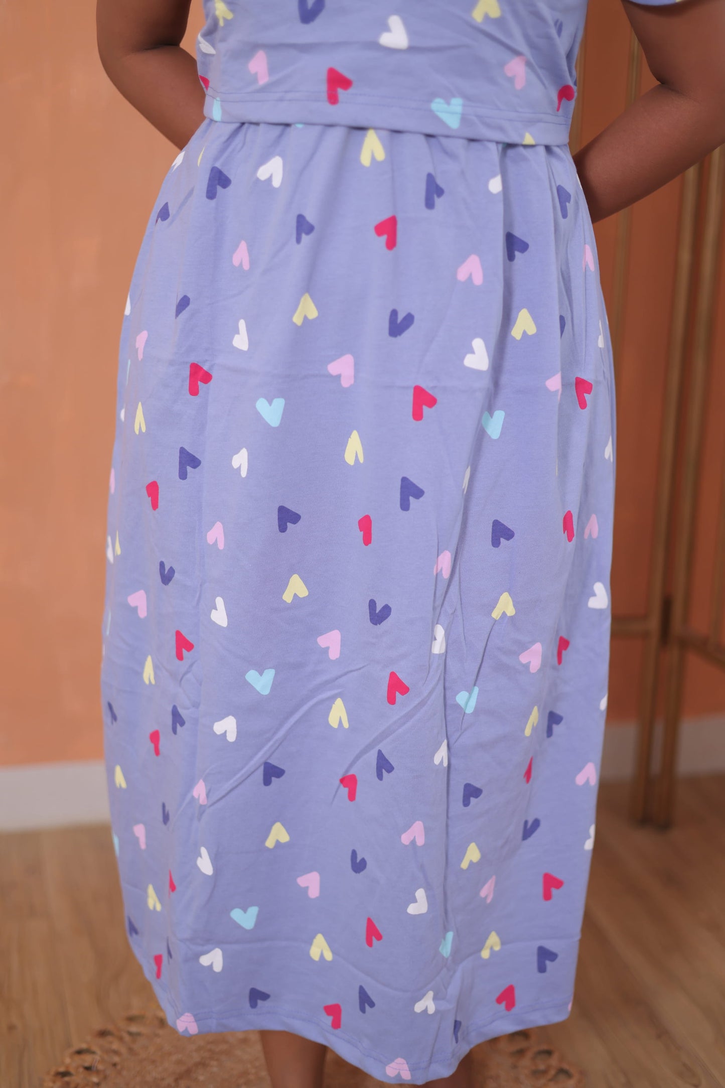 Little Hearts |  Zipless Maternity Maxi | Calf Length