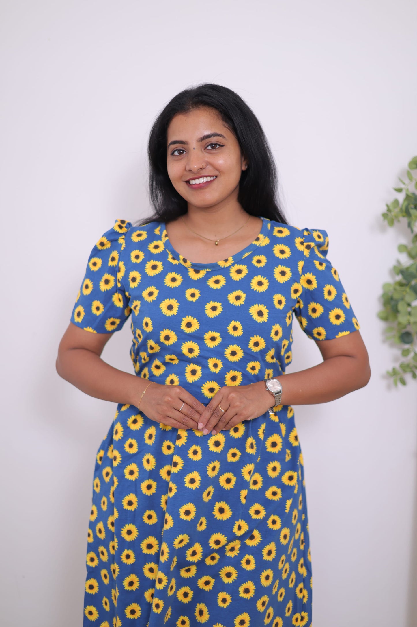 Sun Flower| Zipless Maternity Maxi | Calf Length