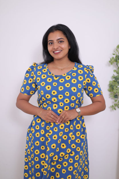 Sun Flower| Zipless Maternity Maxi | Calf Length