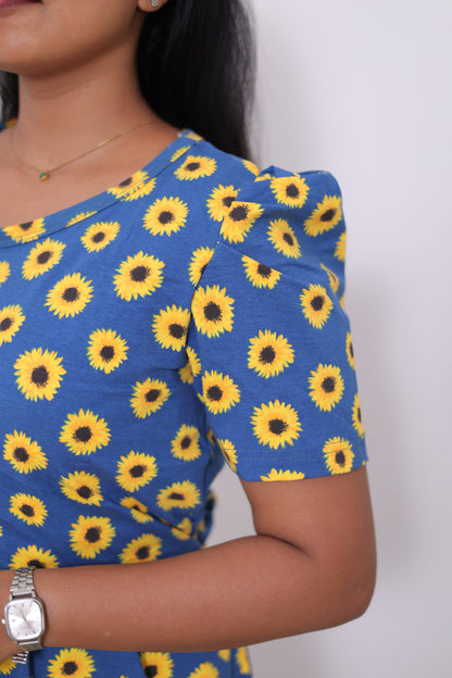Sun Flower| Zipless Maternity Maxi | Calf Length