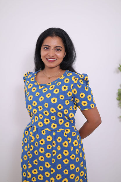 Sun Flower| Zipless Maternity Maxi | Calf Length