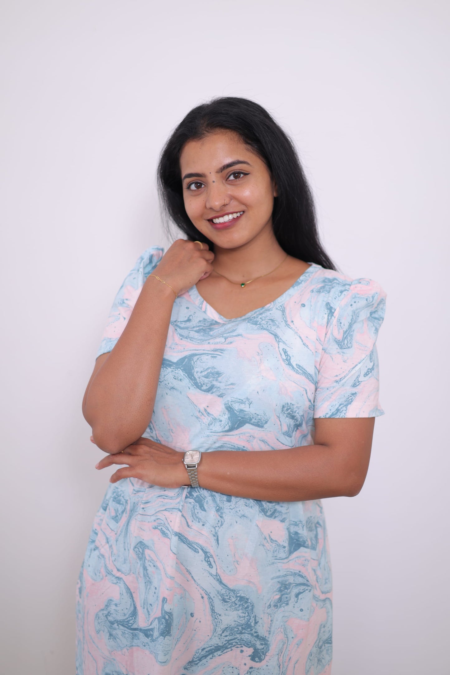 Ocean Swirl | Zipless  Maternity Maxi | Calf Length