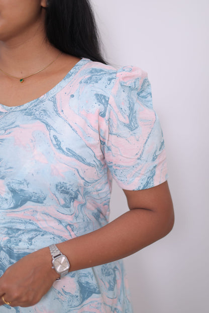Ocean Swirl | Zipless  Maternity Maxi | Calf Length
