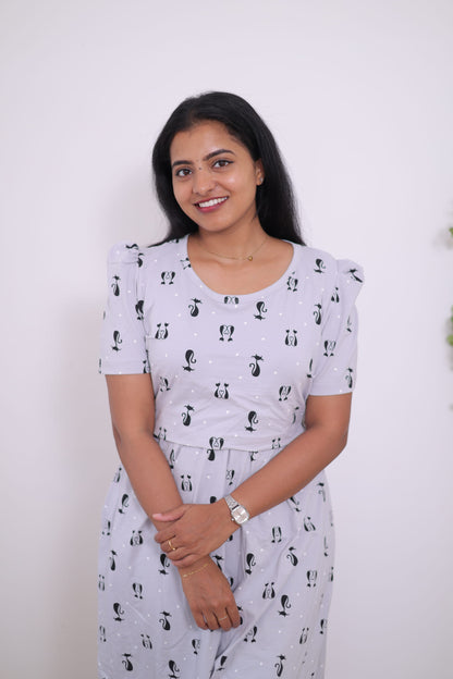 Meowww | Zipless  Maternity Maxi | Calf Length