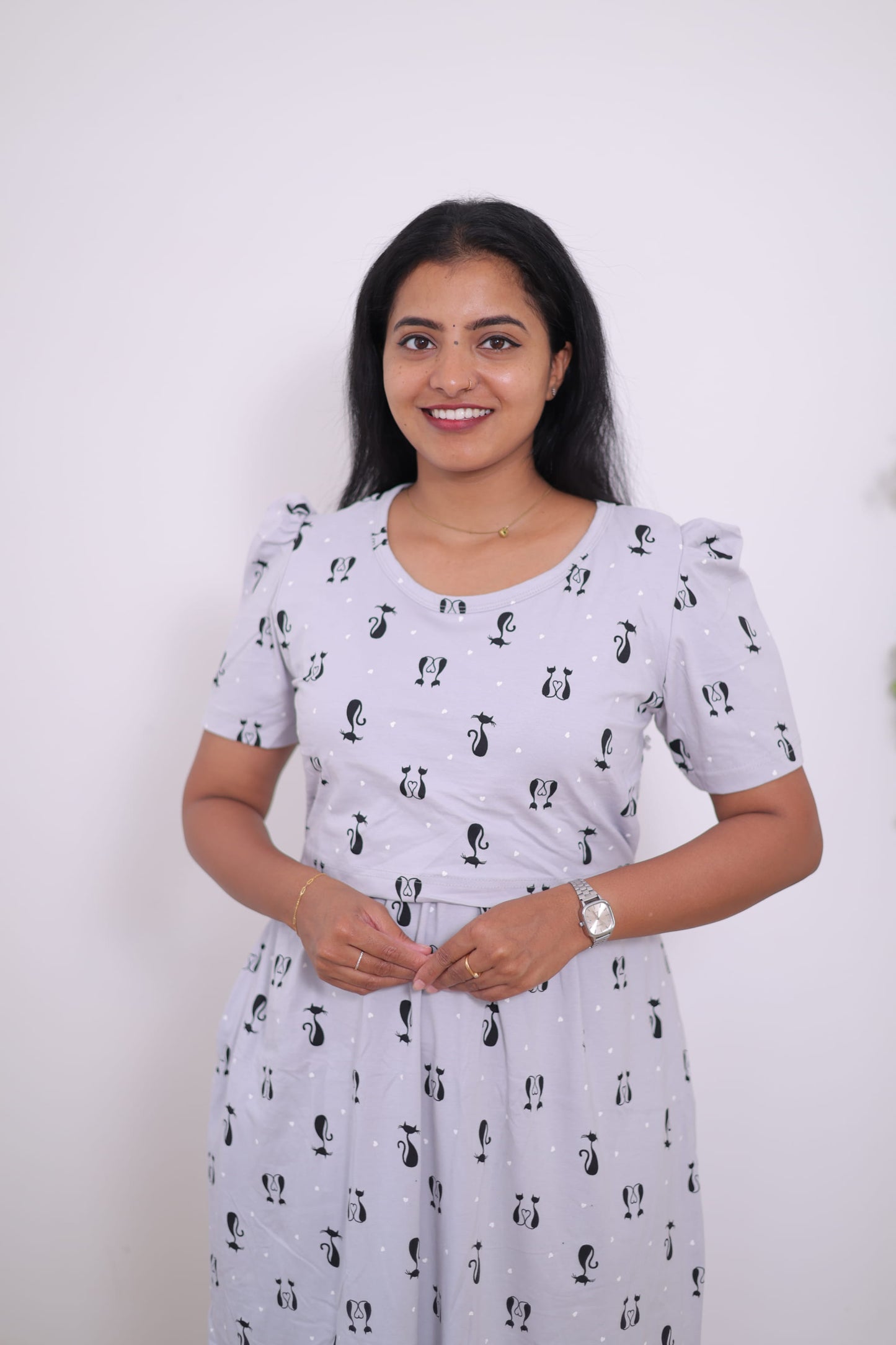 Meowww | Zipless  Maternity Maxi | Calf Length