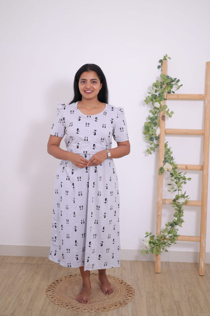 Meowww | Zipless  Maternity Maxi | Calf Length