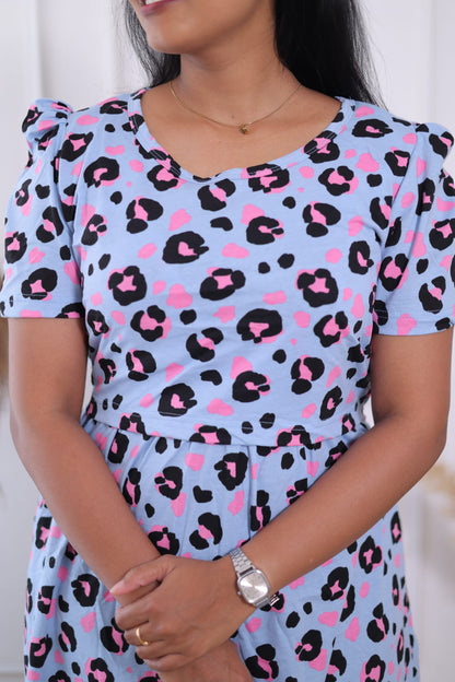 Snow Leopard | Zipless Maternity Maxi | Calf Length