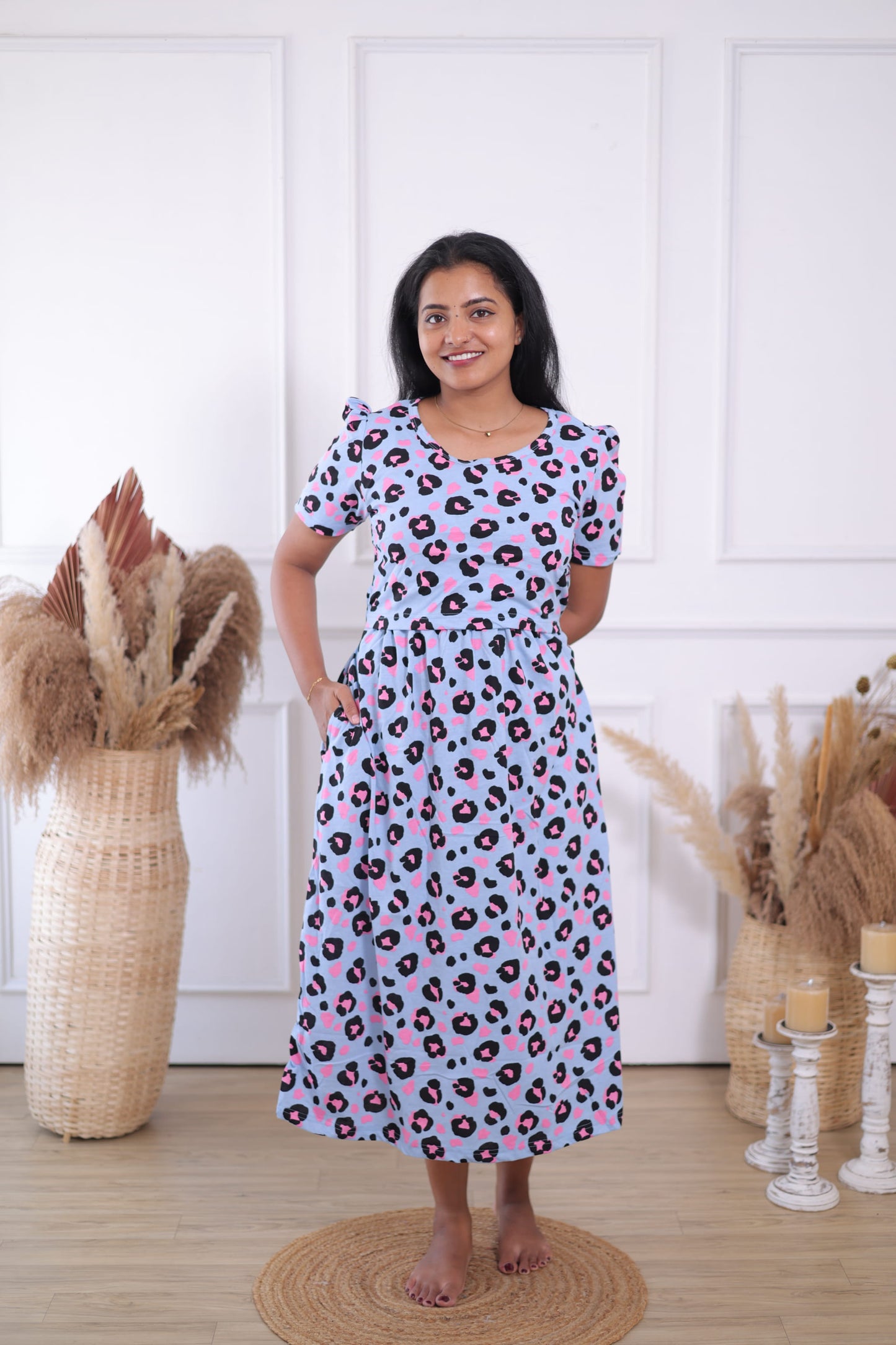 Snow Leopard | Zipless Maternity Maxi | Calf Length
