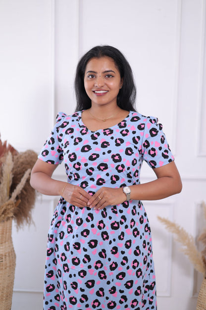 Snow Leopard | Zipless Maternity Maxi | Calf Length