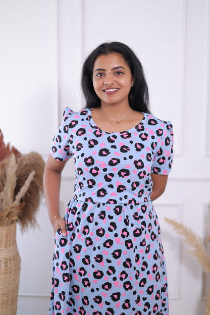 Snow Leopard | Zipless Maternity Maxi | Calf Length