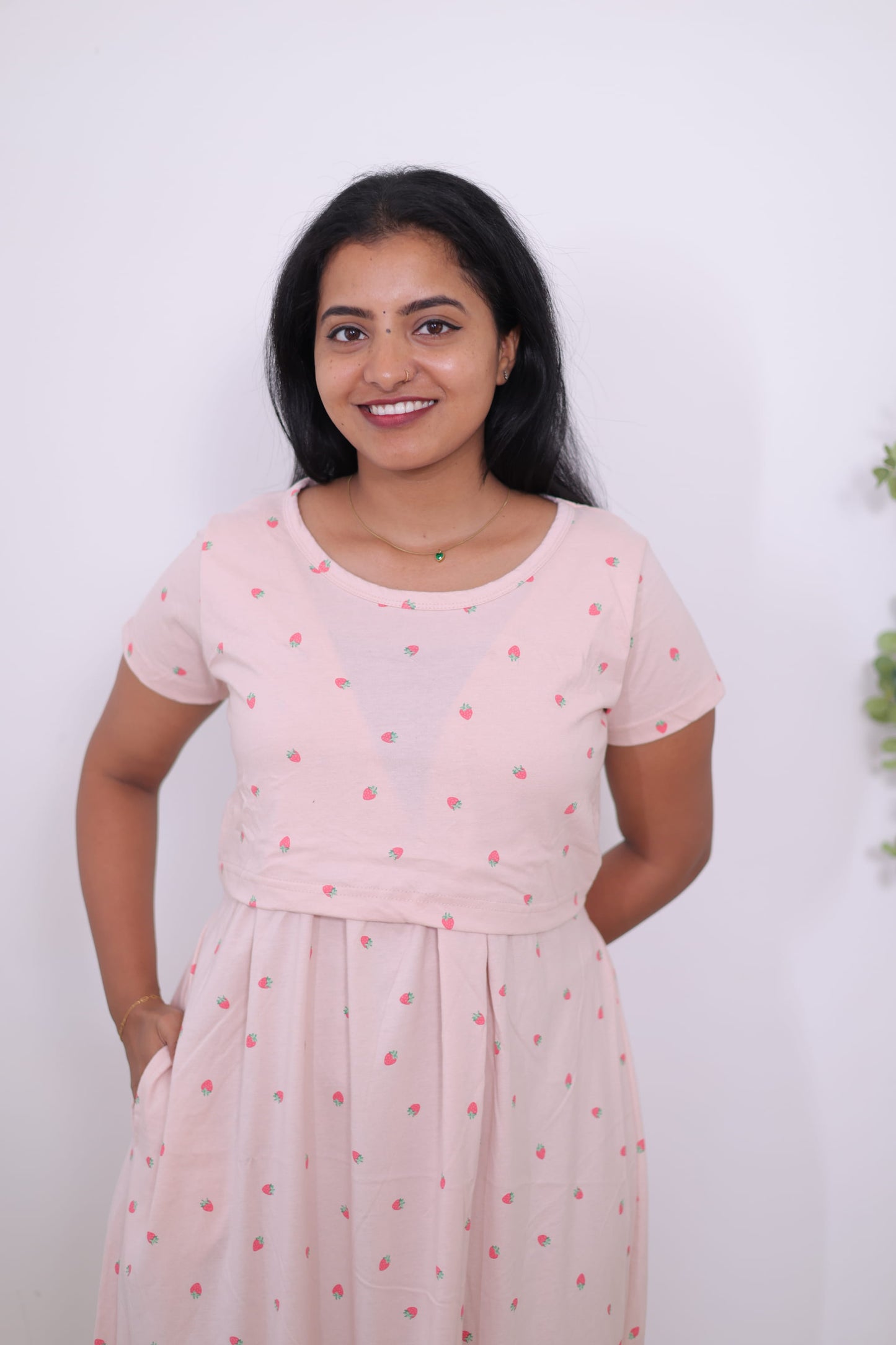Pink Meadow | Zipless Maternity Maxi | Full Length