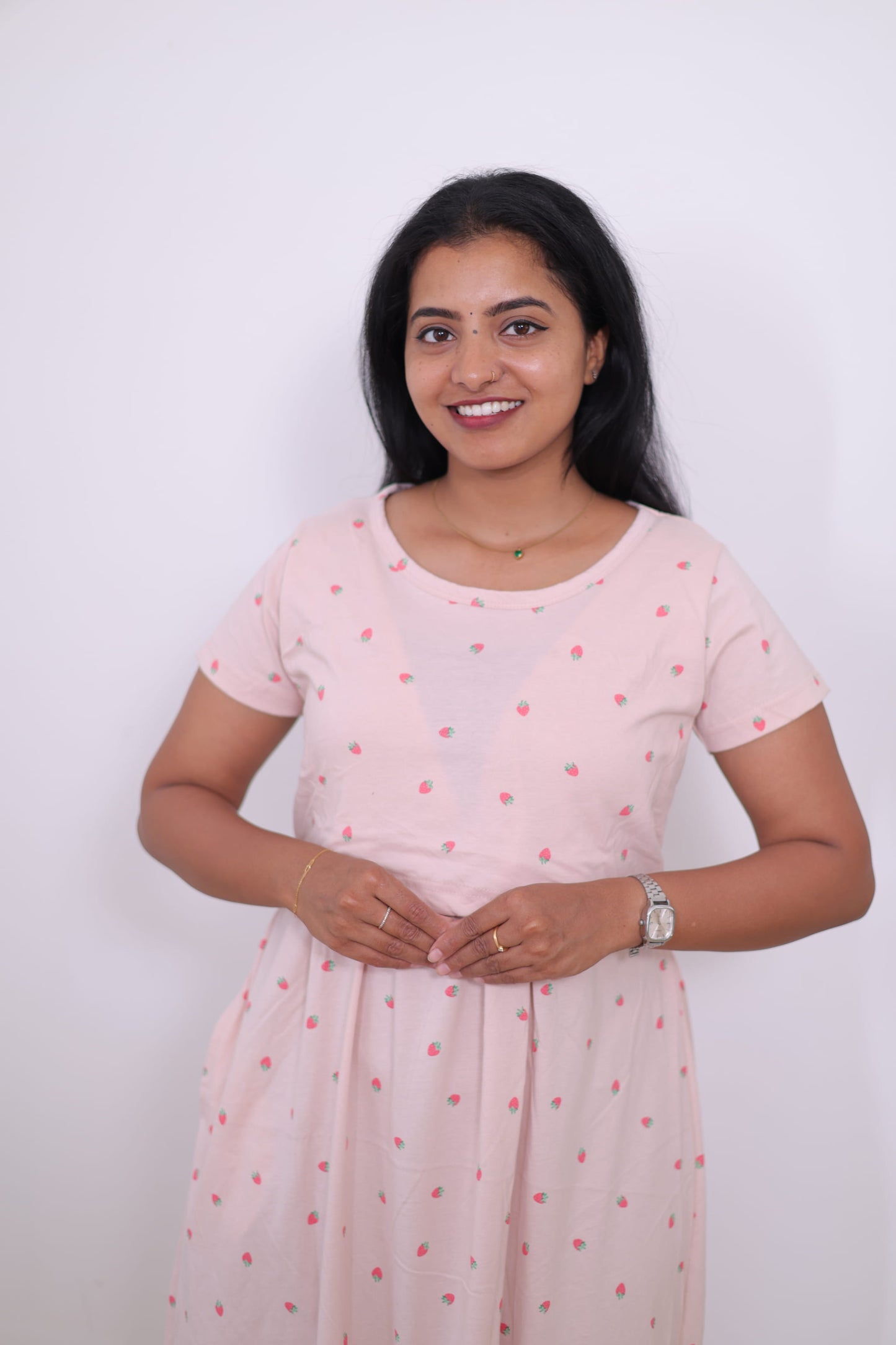 Pink Meadow | Zipless Maternity Maxi | Full Length