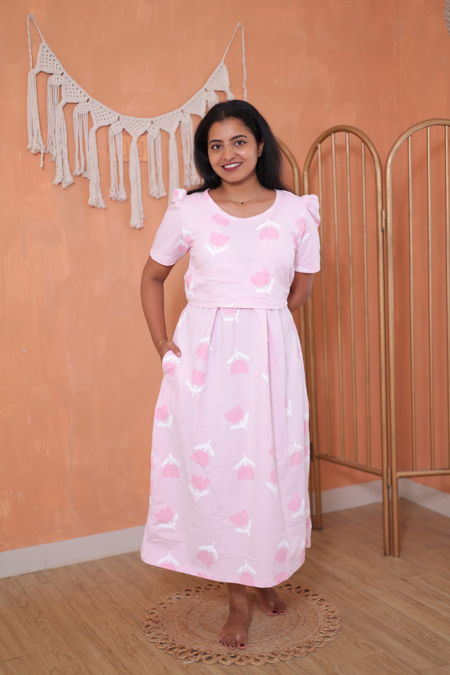 Pink Tulip | Zipless Maternity Maxi | Full Length