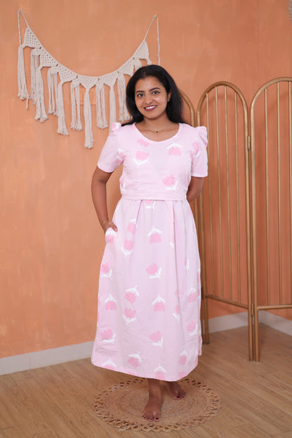 Pink Tulip | Zipless Maternity Maxi | Full Length