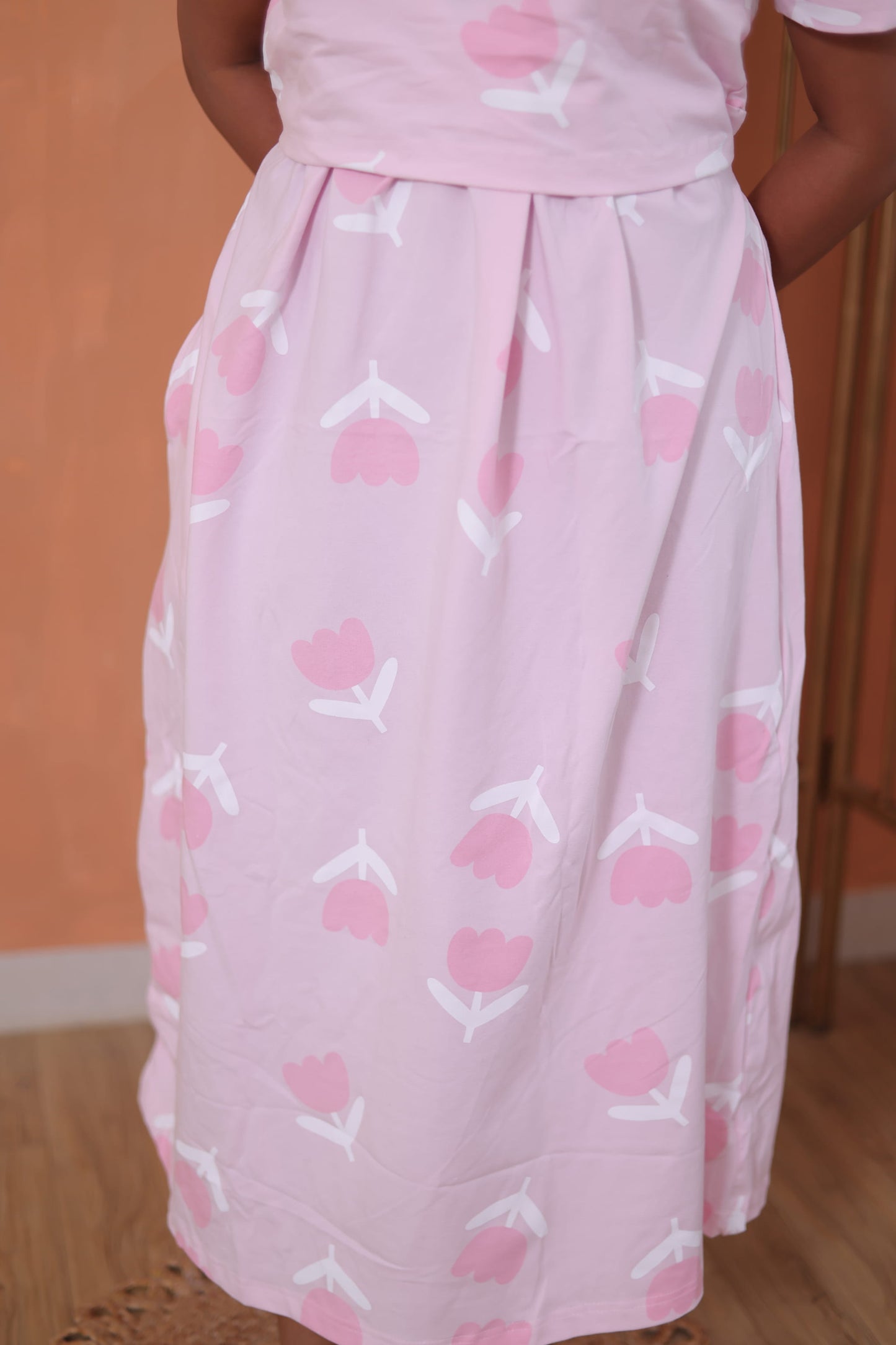 Pink Tulip | Zipless Maternity Maxi | Full Length