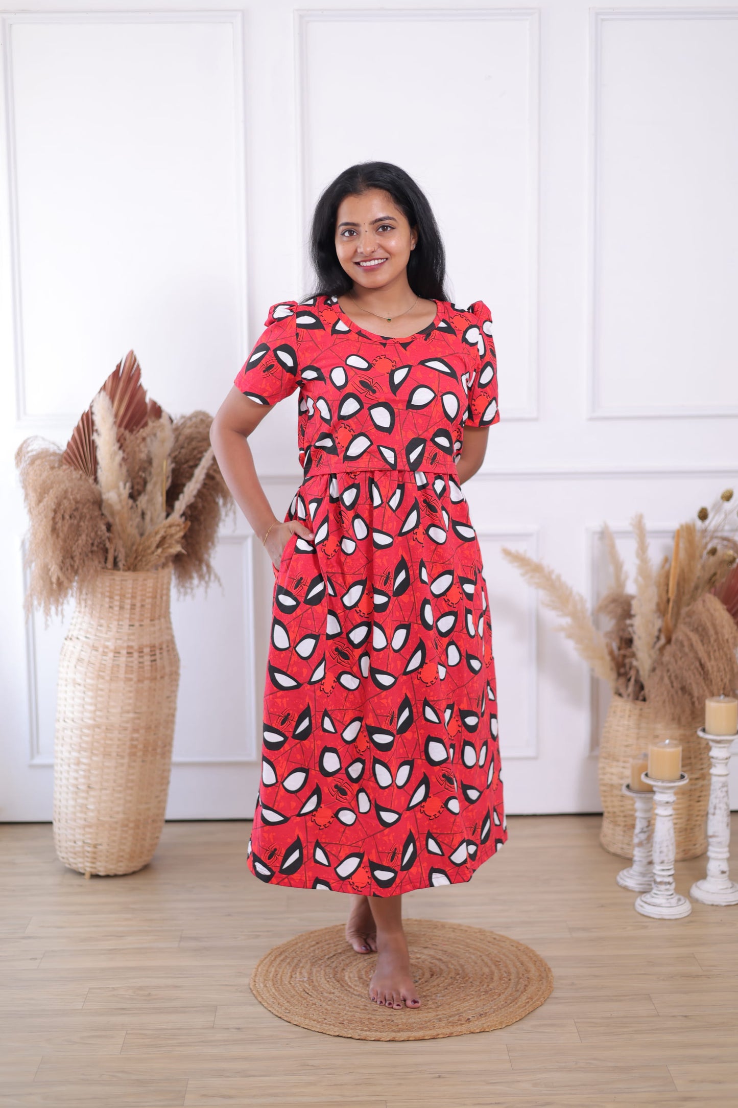 Spider Eye | Zipless Maternity Maxi | Calf Length