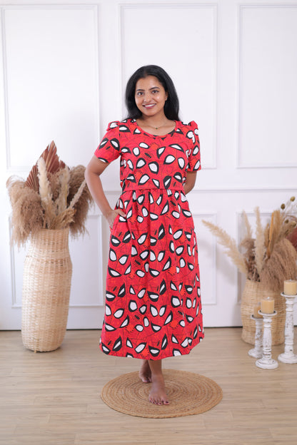 Spider Eye | Zipless Maternity Maxi | Calf Length