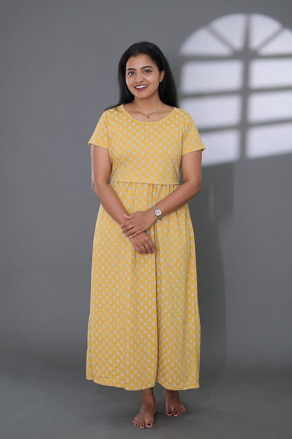 Yellove Floral | Zipless Maternity Maxi | Full Length