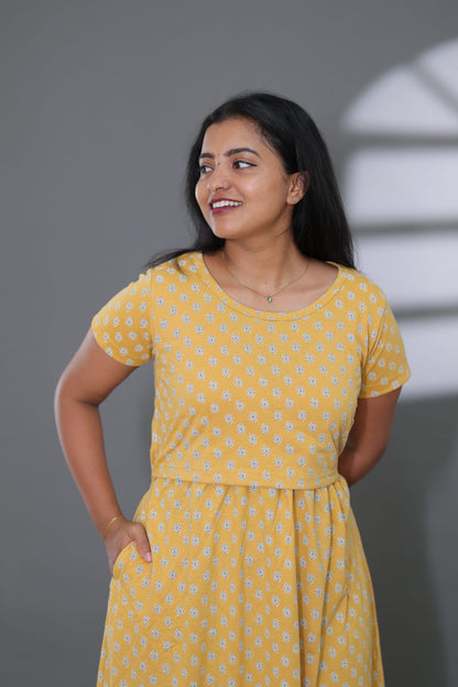 Yellove Floral | Zipless Maternity Maxi | Full Length